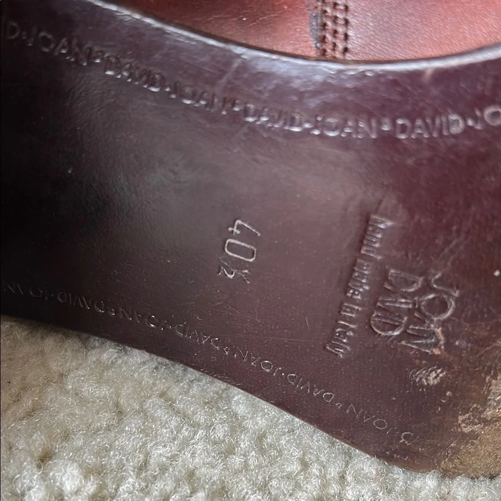 Joan & David Brown Leather Heeled Ankle Boots Italy Buckle Strap EU 40.5 Chelsea - Picture 9 of 14